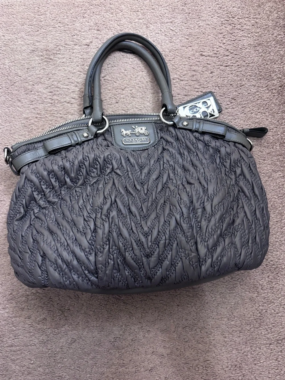 Coach Madison Nylon Grey Satchel - 70th Anniversary